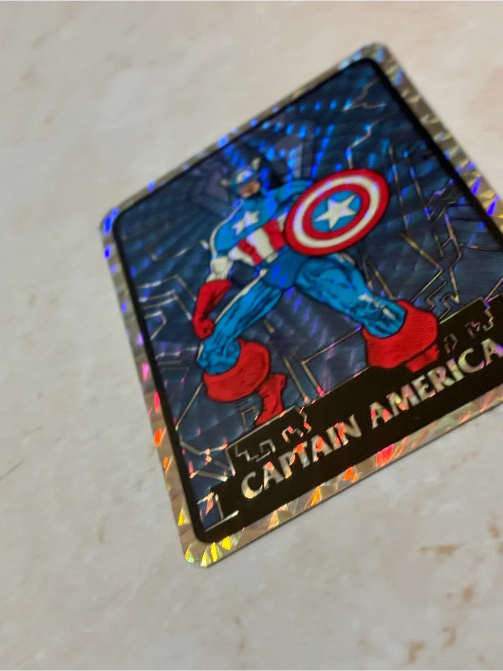 Vintage Captain America Prism Vending Machine Sticker